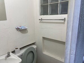 Douche, serviettes fournies, savon, papier de toilette