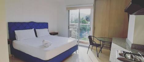 1 slaapkamer, een strijkplank/strijkijzer, wifi, beddengoed