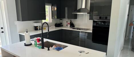 Microwave, oven, stovetop, dishwasher