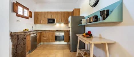Fridge, microwave, dishwasher, toaster