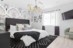 2 makuuhuonetta, silitysrauta/-lauta, vauvan matkasänky, ilmainen Wi-Fi