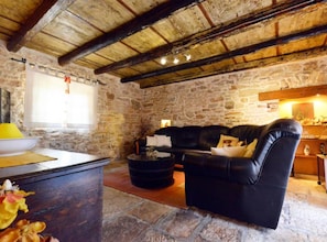 House (Three Bedroom Holiday Home with Priva) | Living room | 32-inch flat-screen TV with satellite channels
