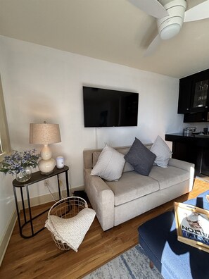 Smart TV, DVD player, books
