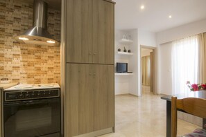 Fridge, oven, stovetop, electric kettle