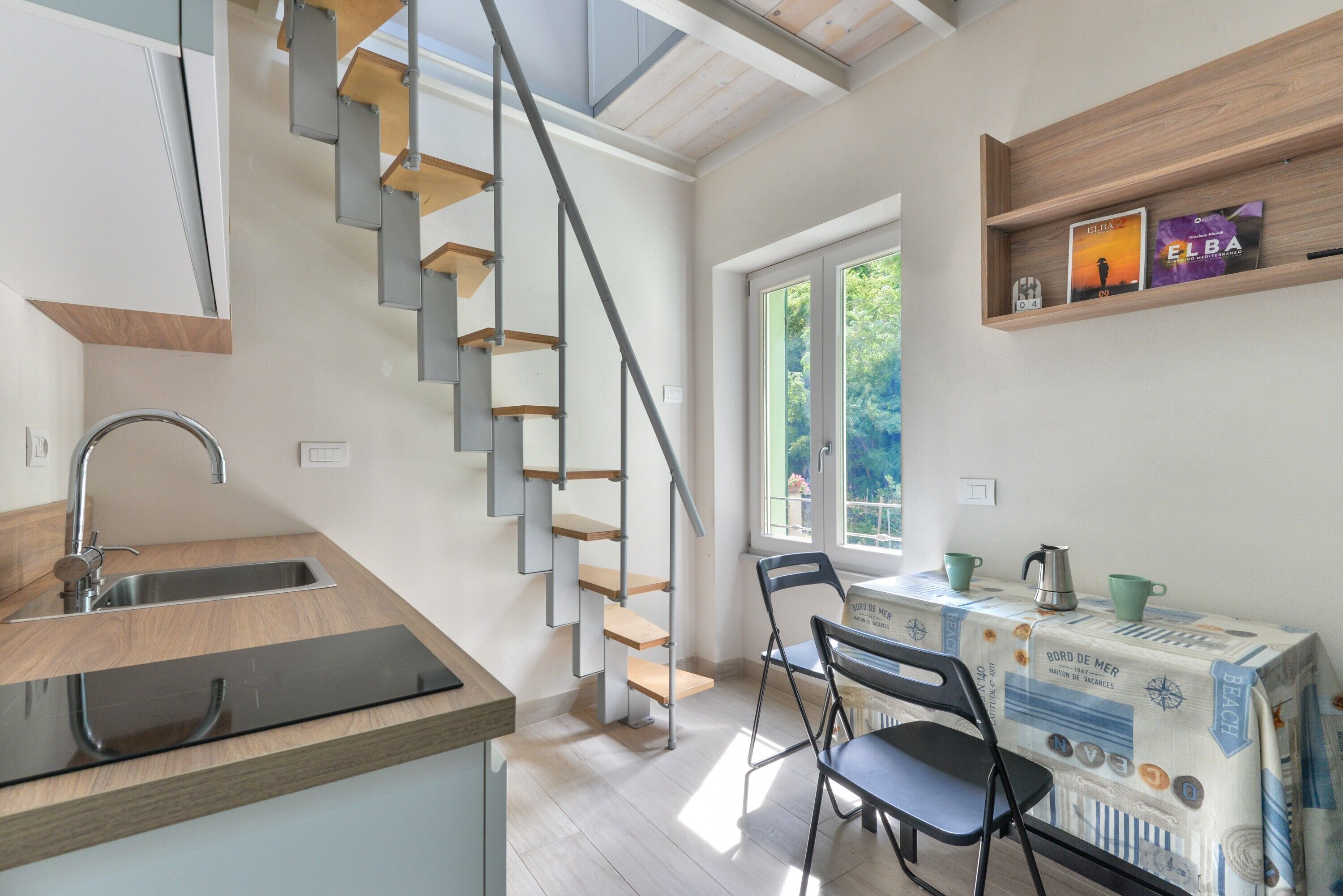 Fridge, stovetop, coffee/tea maker, cookware/dishes/utensils