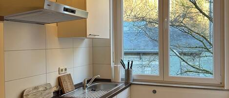 Kühlschrank, Mikrowelle, Ofen, Herdplatte