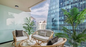 Luksus-lejlighed - balkon - byudsigt | Balkon