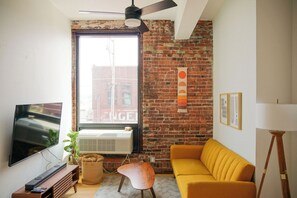 TV - Enger Lofts w/ Gym, Elevator, Coffee Shop | 205 (Duluth)
