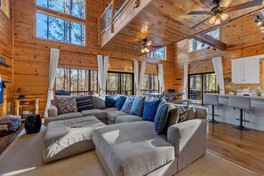 TV connectée, cheminée, jeux vidéo, lecteur de DVD