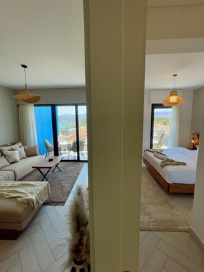 Luxury Chalet, Sea View | Living area | 65-inch Smart TV with cable channels, Netflix, Hulu