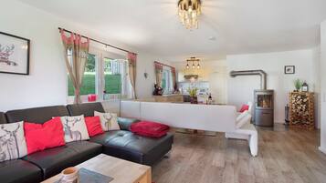 Fernseher, Kamin, DVD-Player