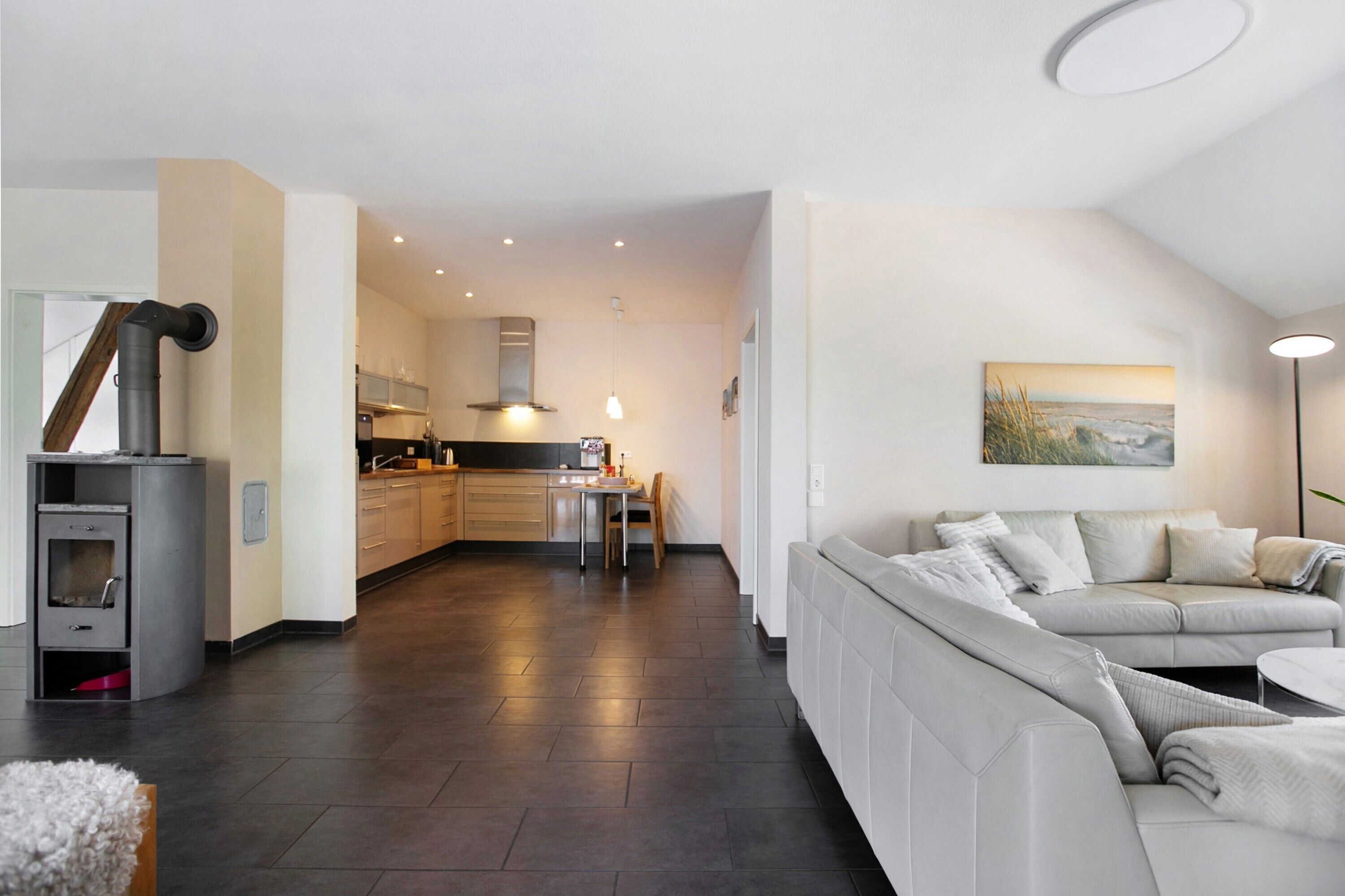 Una televisión, una chimenea, un reproductor de DVD