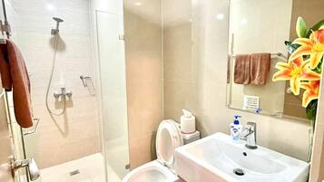 Towels, soap, toilet paper