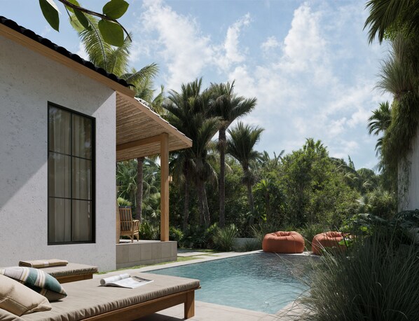 Una piscina al aire libre