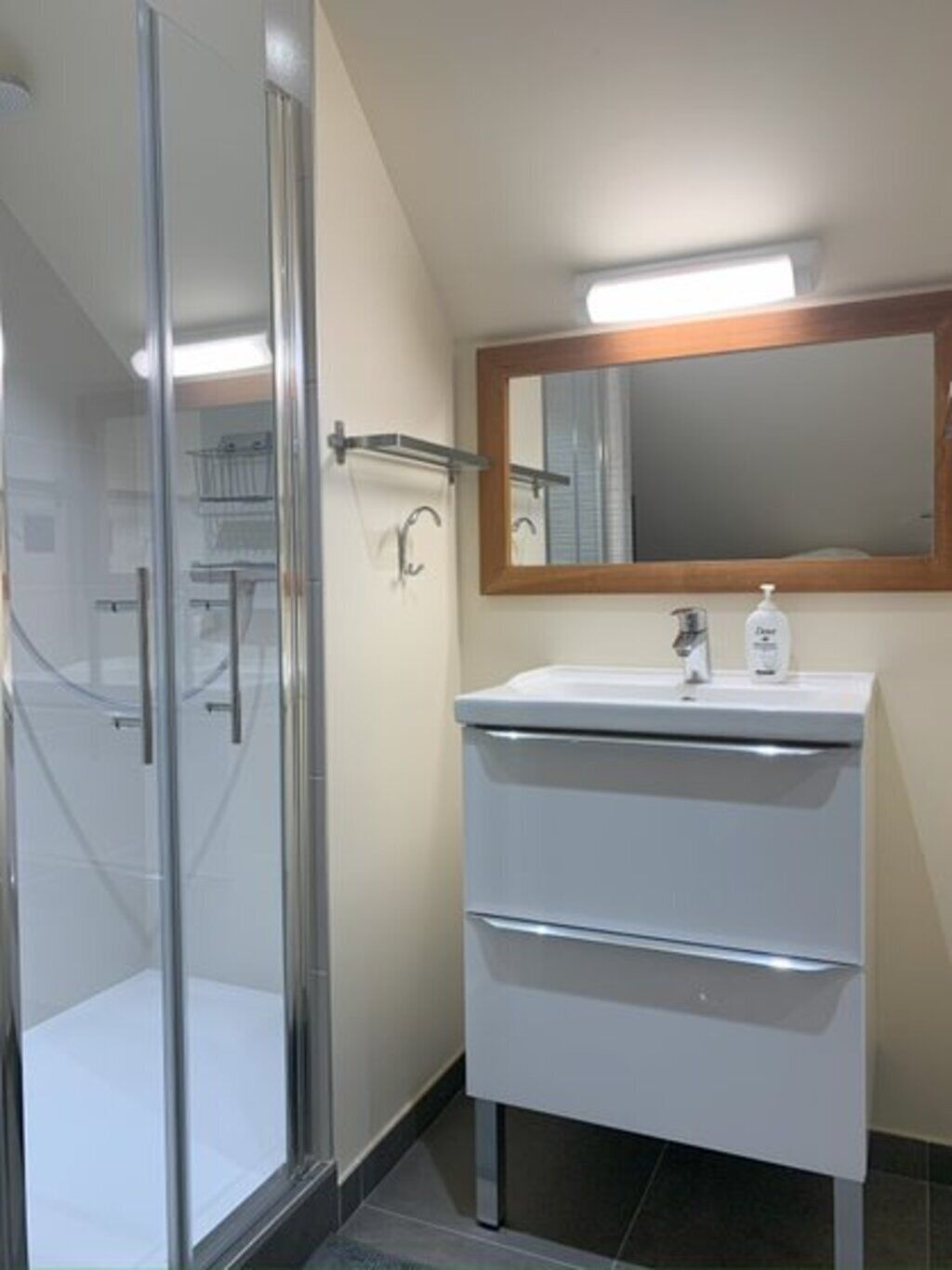 淋浴设施、吹风机、毛巾、肥皂