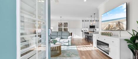 TV, fireplace, table tennis