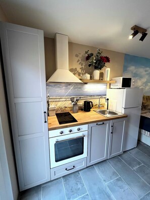 KĂŒhlschrank, Mikrowelle, Ofen, Herdplatte
