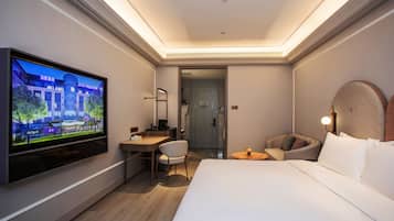 Premium bedding, down duvets, memory-foam beds, free minibar