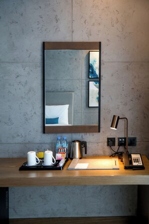Minibar, in-room safe, desk, laptop workspace