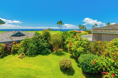 Ocean View 4-bedroom house with AC, WiFi in welcoming Princeville