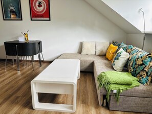 TV, DVD player, books