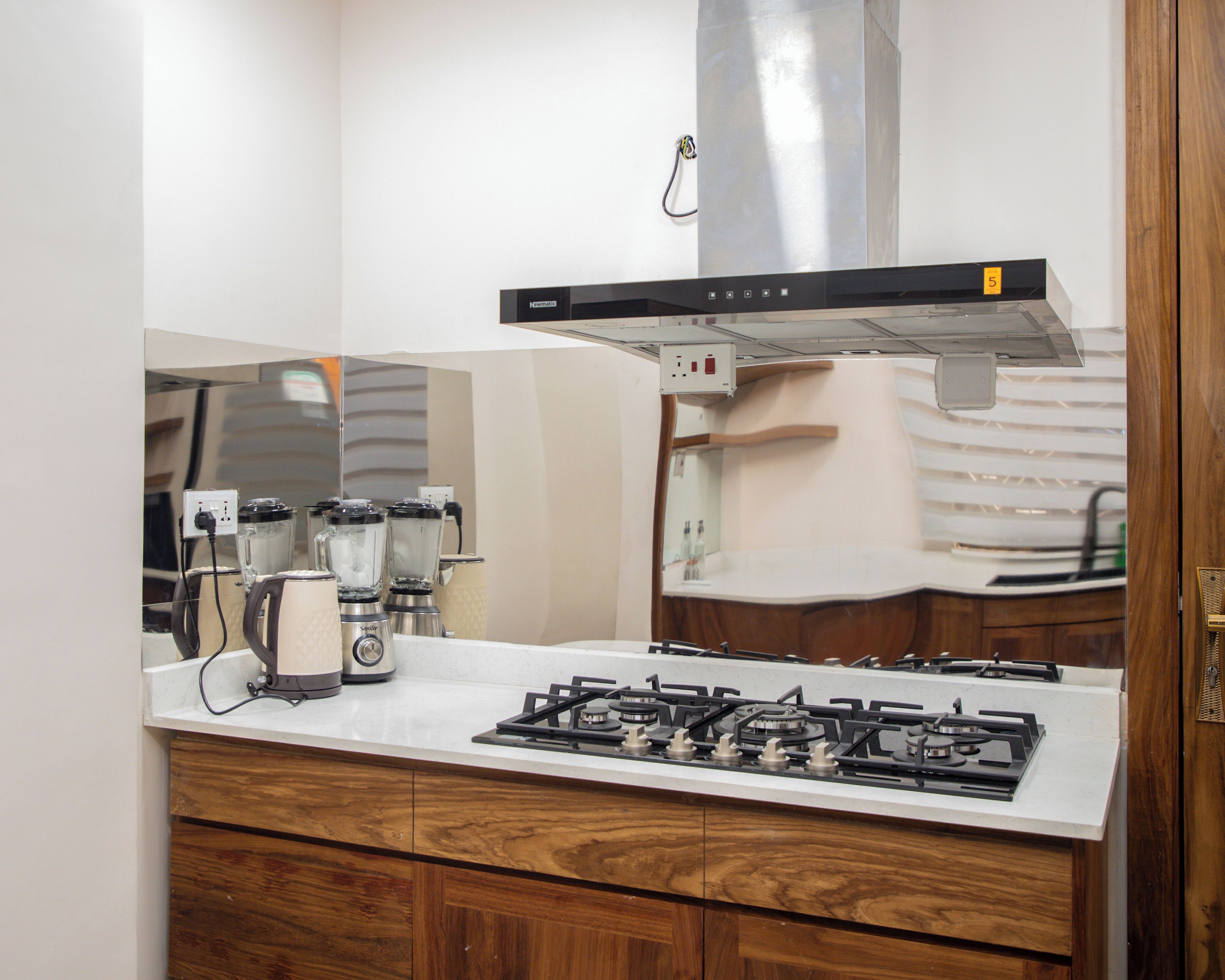 Fridge, microwave, oven