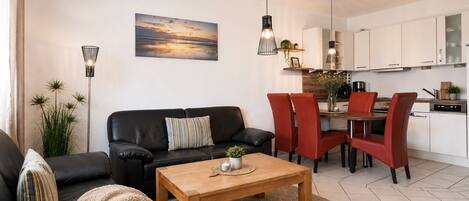 TV, DVD player, books, stereo