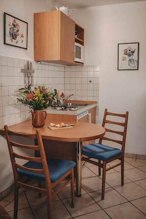 Apartment, 1 Queen Bed with Sofa bed, Balcony | Private kitchen