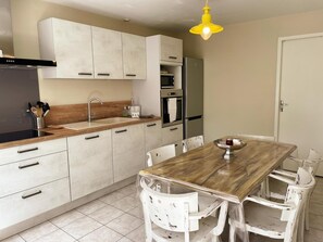 Fridge, microwave, oven, dishwasher - Family cottage with private terrace near Beauval (Meusnes)