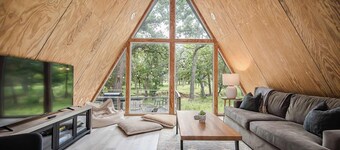 Modern A-Frame Cabin in Nature, Minutes from Main