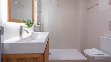 Ducha, artículos de tocador gratuitos, secador de pelo, toallas