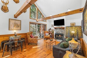 TV, fireplace, video games