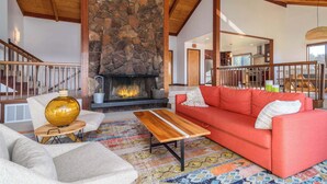 House, Multiple Beds, Hot Tub, Ocean View (SeaBreeze Sanctuary) | Living area | TV, fireplace - Seabreeze Sanctuary Sea Ranch Oasis! (Sea Ranch)