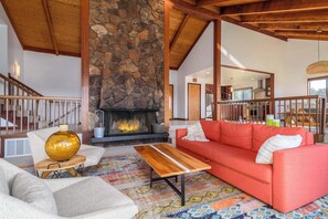 House, Multiple Beds, Hot Tub, Ocean View (SeaBreeze Sanctuary) | Living area | TV, fireplace - Seabreeze Sanctuary Sea Ranch Oasis! (Sea Ranch)