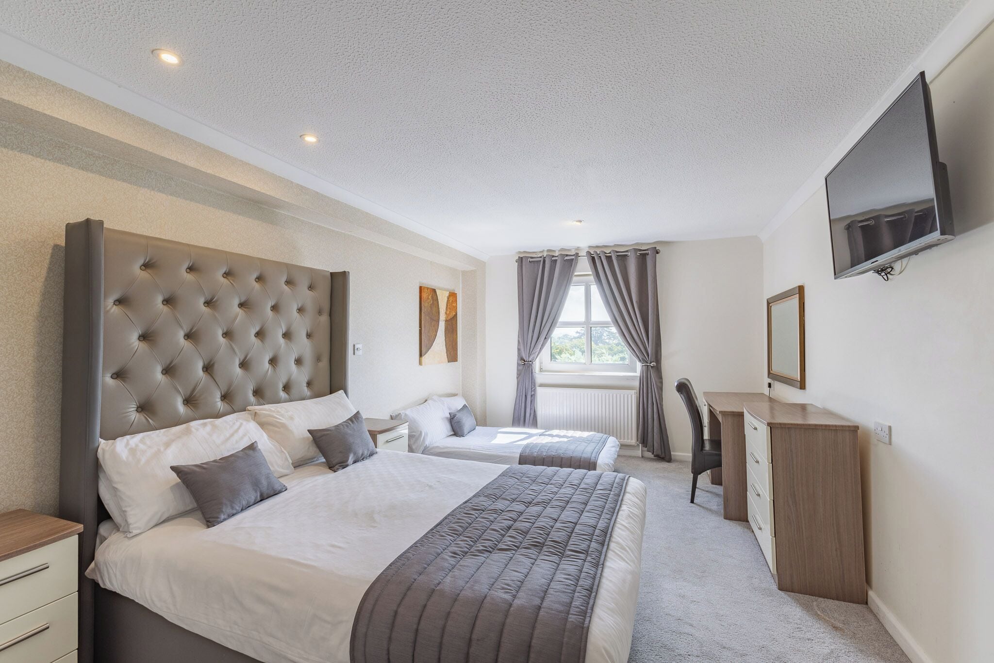 Blackout curtains, iron/ironing board, free WiFi, bed sheets