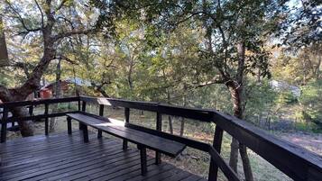 Cabana família, 3 quartos, sacada, vista para a montanha | Sacada