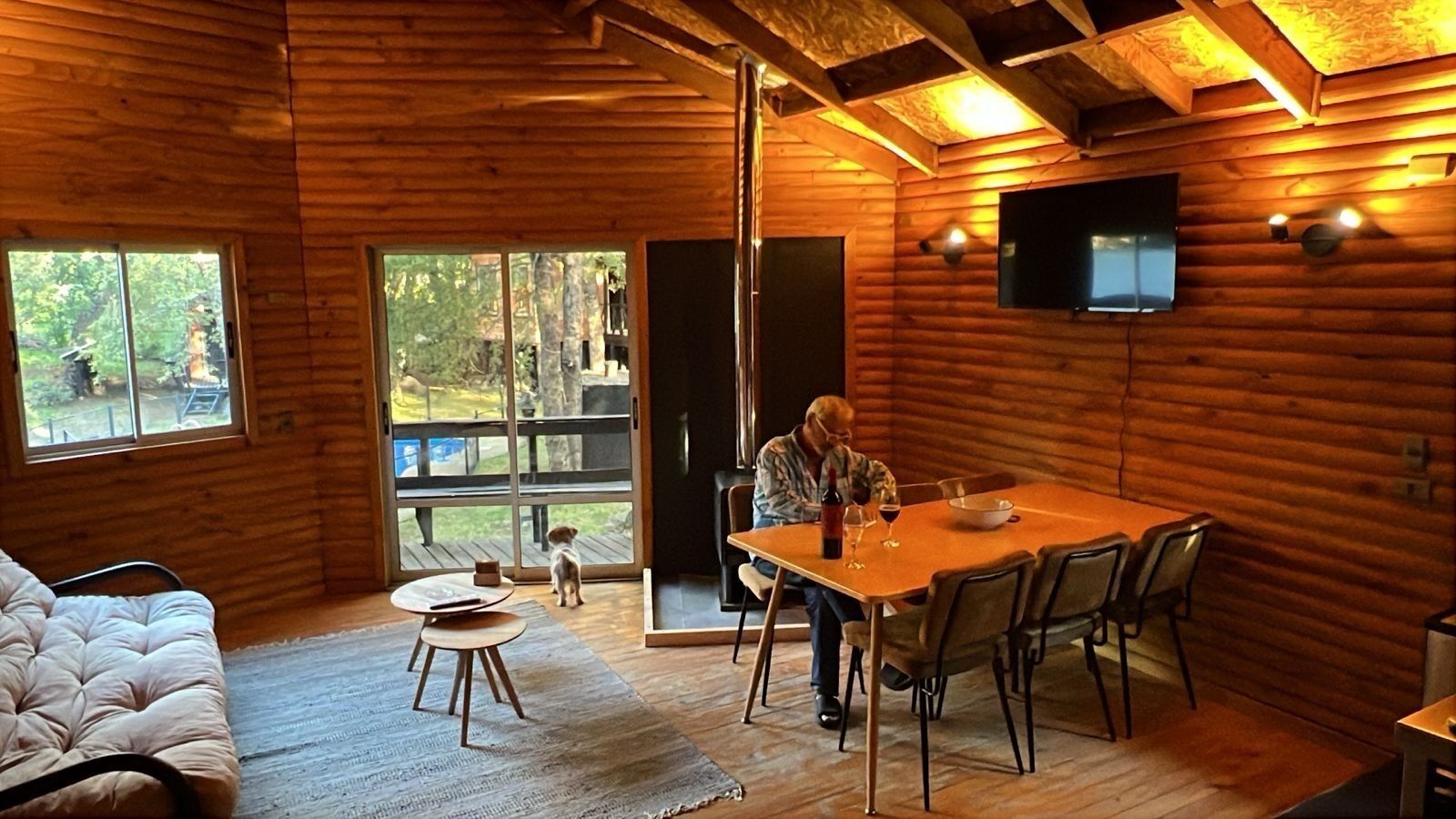 Family Cabin, 2 Bedrooms, Balcony, Mountain View | Living area | Flat-screen TV, fireplace