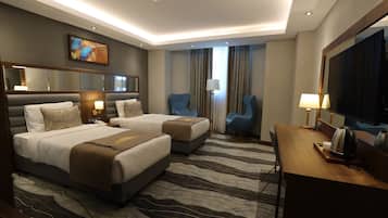 Standard-Zweibettzimmer, Stadtblick | Zimmersafe, Schreibtisch, laptopgeeigneter Arbeitsplatz