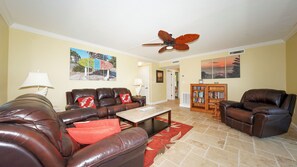 Smart TV, DVD player, books