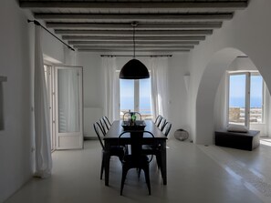 Luxury Villa, Sea View | Living area | Flat-screen TV, fireplace, DVD player