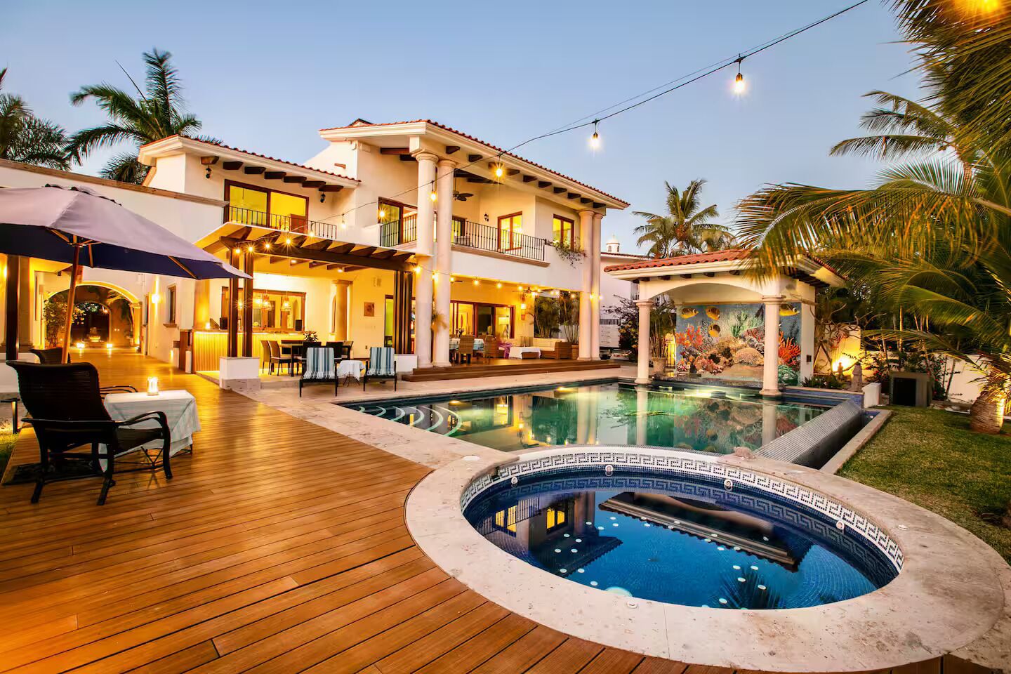 Piscine extérieure, piscine chauffée