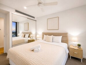 2 bedrooms, iron/ironing board, WiFi, bed sheets