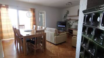 Apartment (Three Bedroom Apartment with Terrace ) | Living room | 32-inch flat-screen TV with cable channels