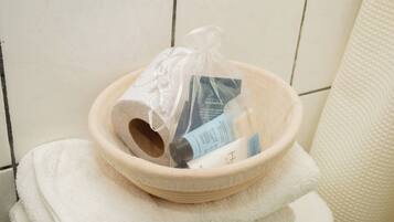 Basic Room | Bathroom | Shower, towels, soap, shampoo