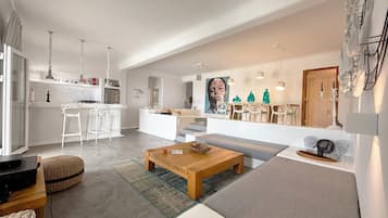 Luxury Villa, Sea View | Living area | Flat-screen TV