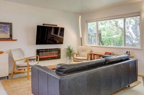 TV, fireplace, offices
