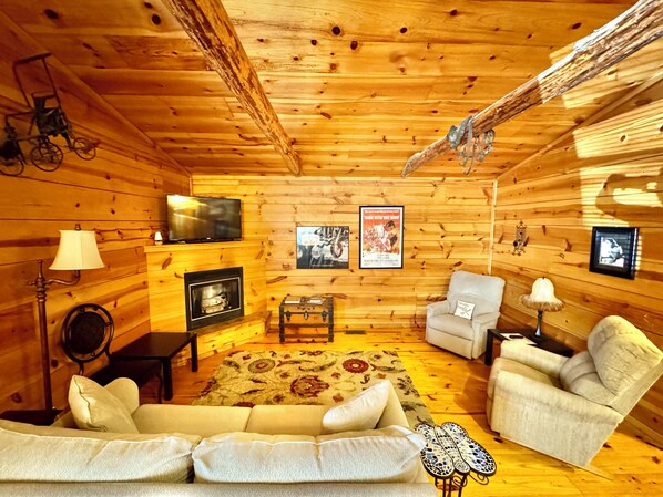 Télévision, cheminée