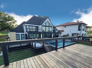 Pool - Spacious Luxury Lakefront Home with Pool and Jacuzzi, Firepit, and Game Room! (Montgomery)