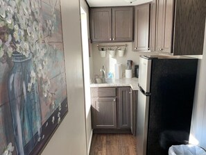 Fridge, microwave, coffee/tea maker