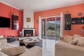TV, fireplace, stereo